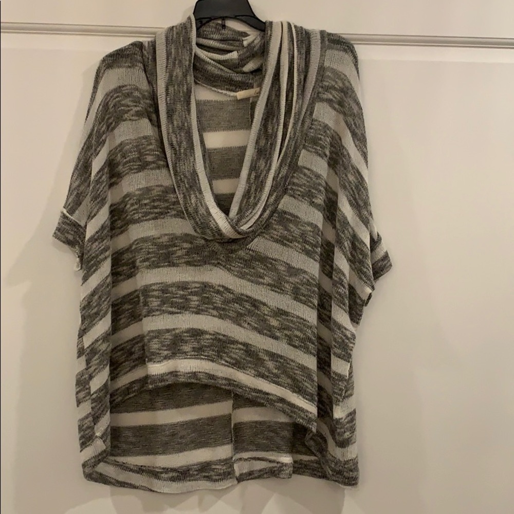 Gray and White cowl neck sweater
